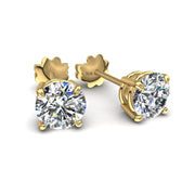 Boucles d'oreilles diamants ronds 1.00 carat or jaune Sabrina